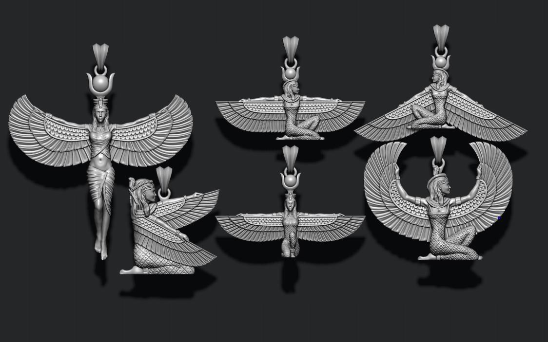 Isis pendants pack 3D print model_7