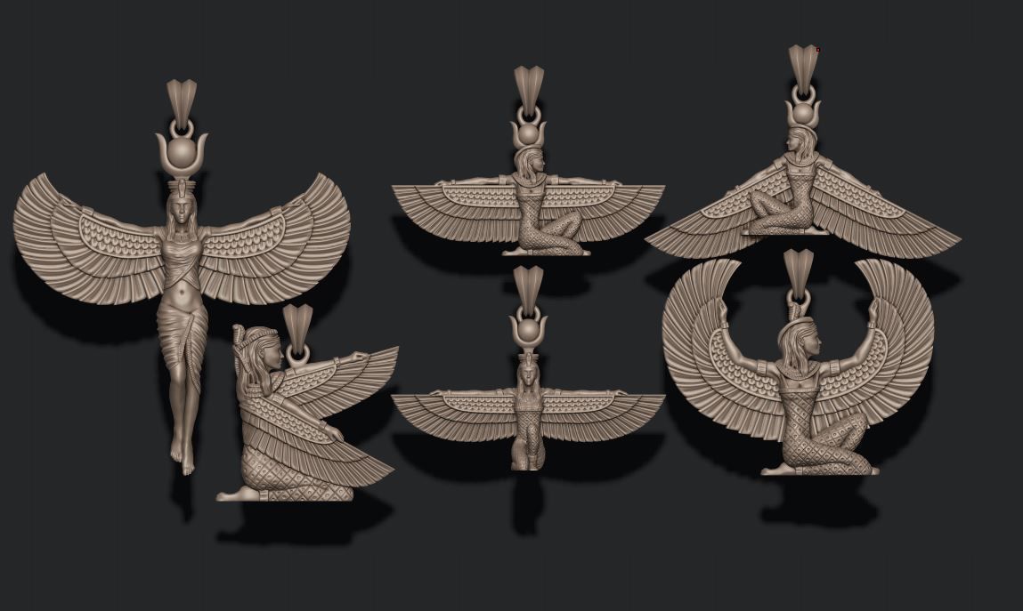 Isis pendants pack 3D print model_6
