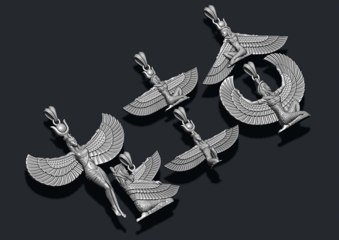 Isis pendants pack 3D print model_5