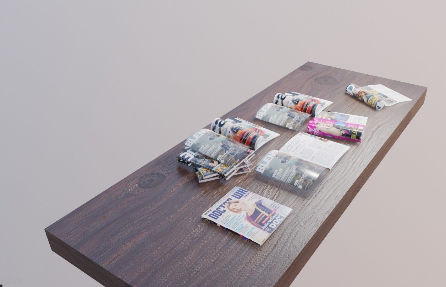 realistic collection of magazines Low-poly 3D model_16