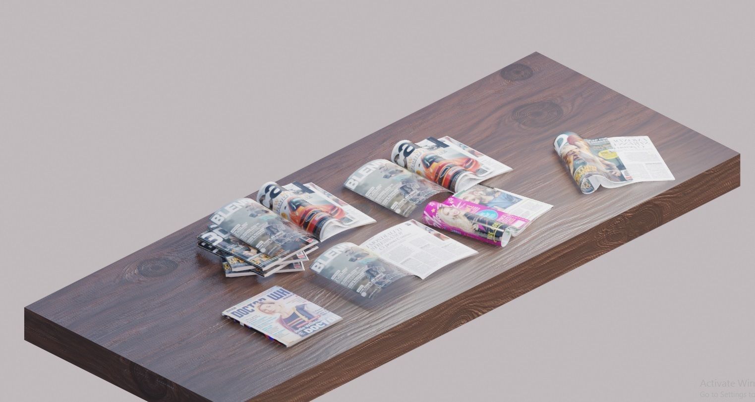 realistic collection of magazines Low-poly 3D model_5