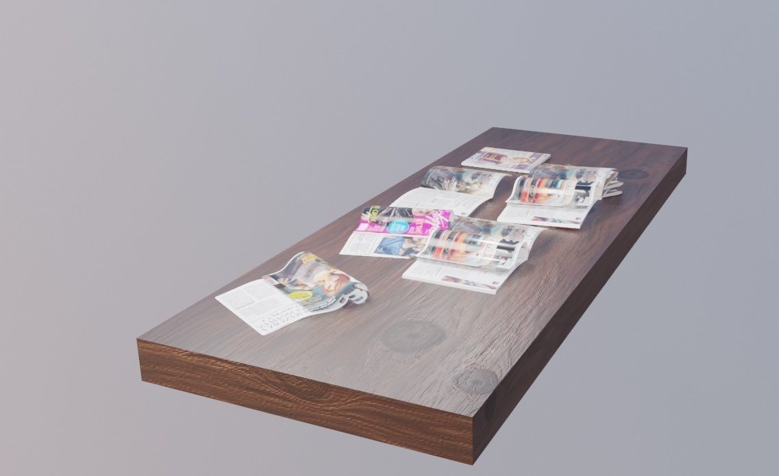 realistic collection of magazines Low-poly 3D model_1