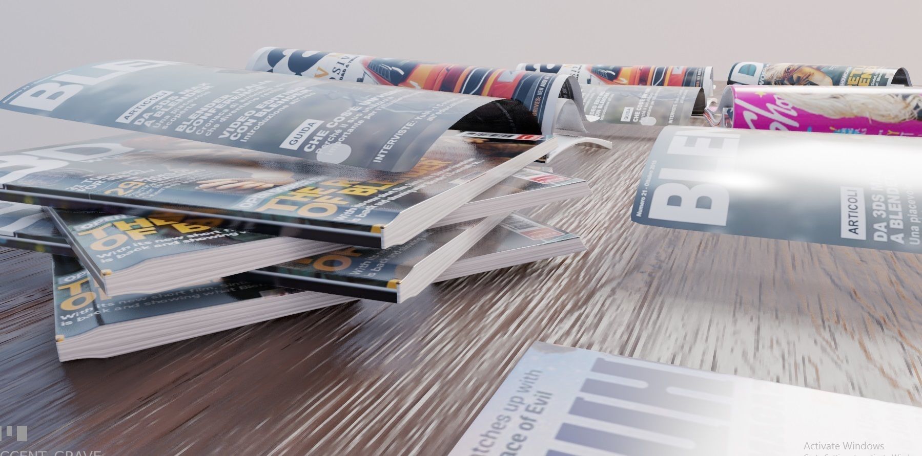 realistic collection of magazines Low-poly 3D model_17