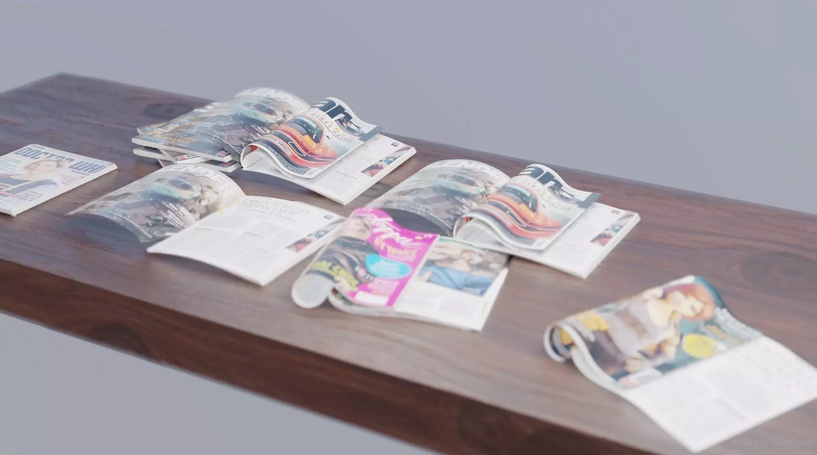 realistic collection of magazines Low-poly 3D model_0