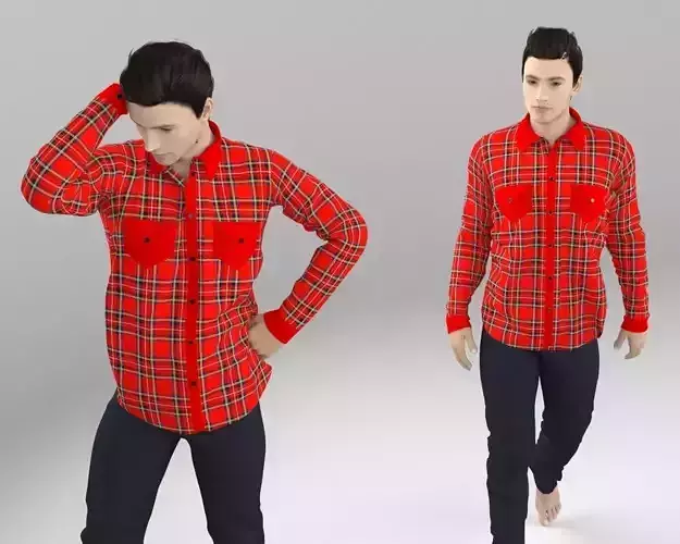 3 D Male Shirt with Pockets