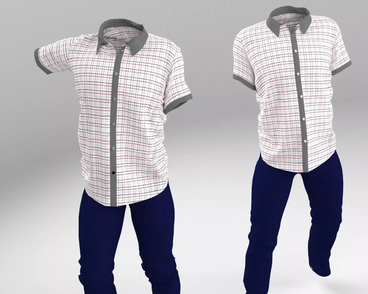 3 D Male T-Shirt with Half-Sleeves Free low-poly 3D model