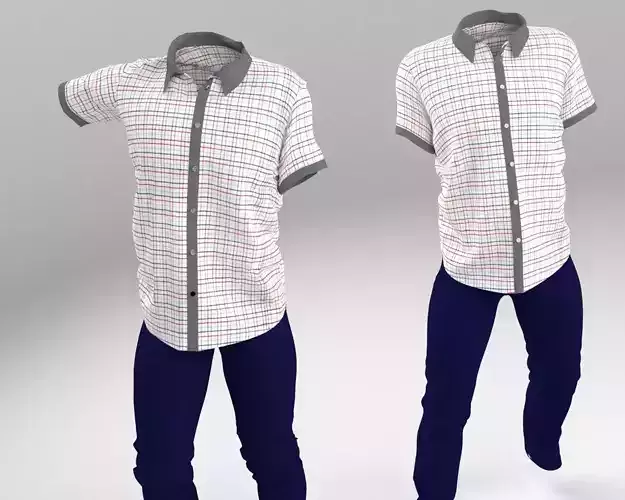 3 D Male T-Shirt with Half-Sleeves