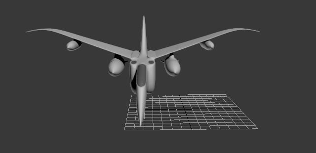 Simple Plane 3D model_1