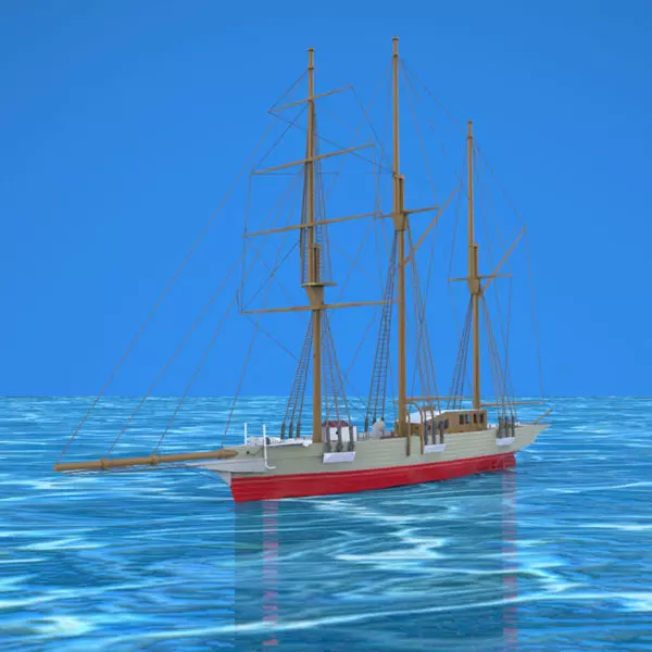 Amphitrite sailing ship 3D model_0