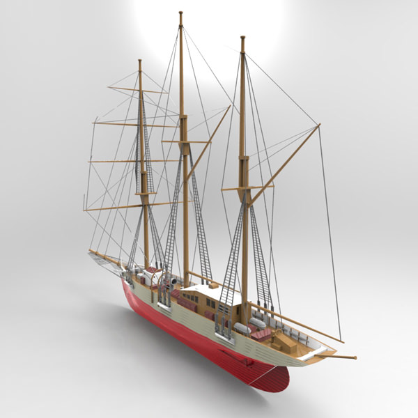 Amphitrite sailing ship 3D model_4