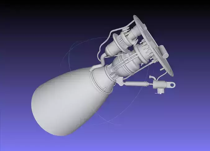 Space-X Raptor BFR Engine Simplified Printable Model 3D print model