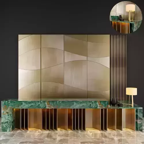 Reception modern desk with lights