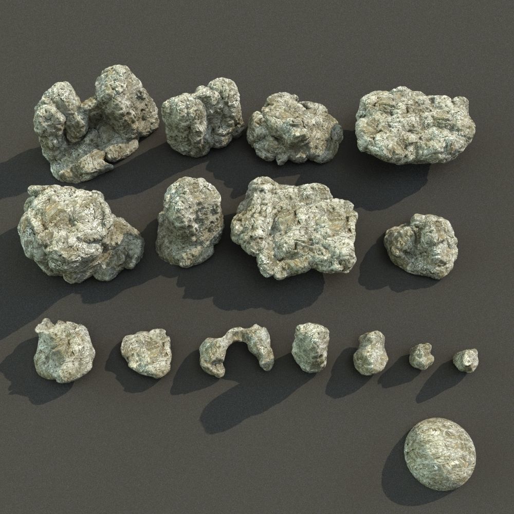 Boulders Pack A bundle 3D model_14