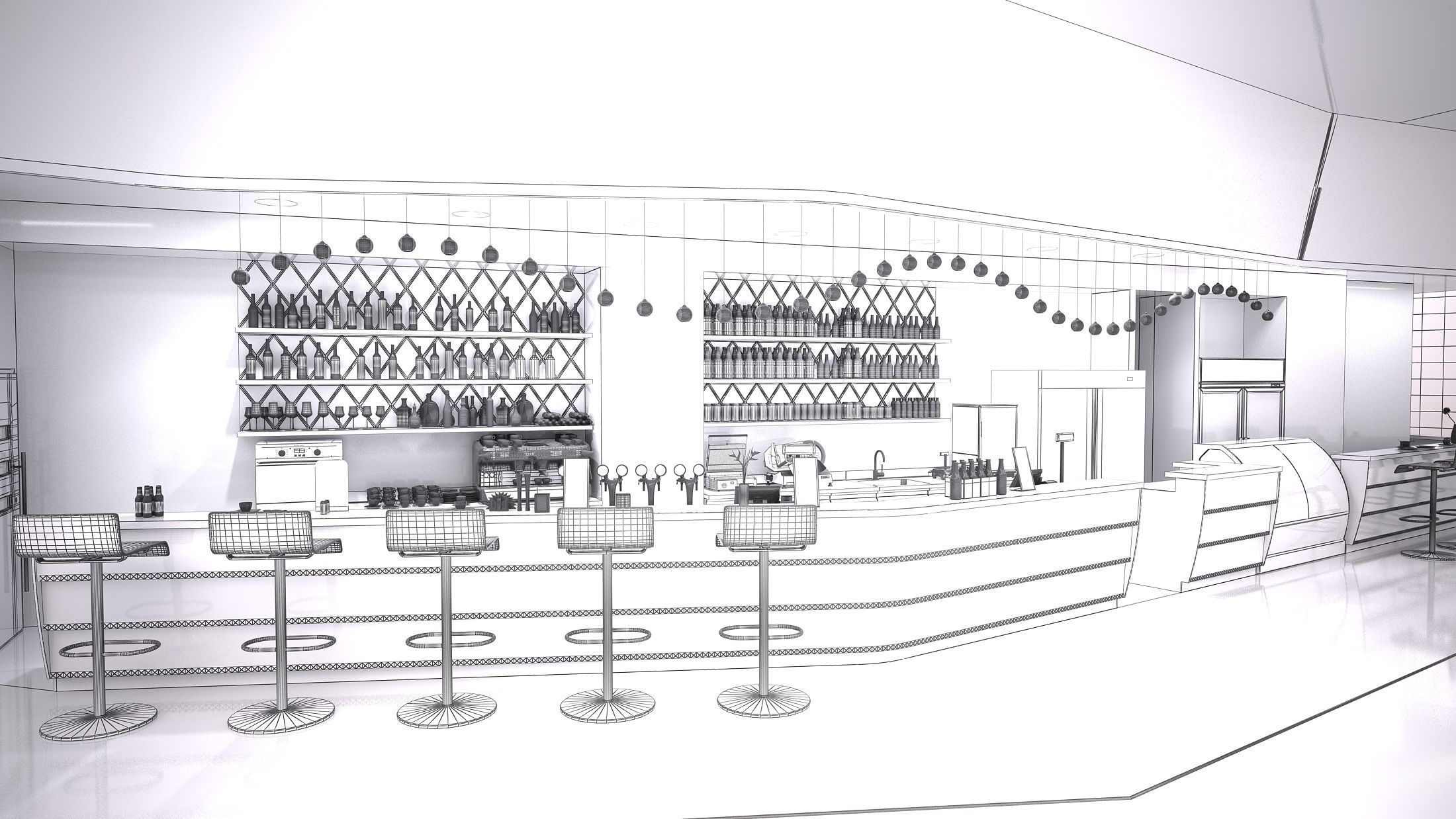 Bar lounge 3Dmodel 3D model_6