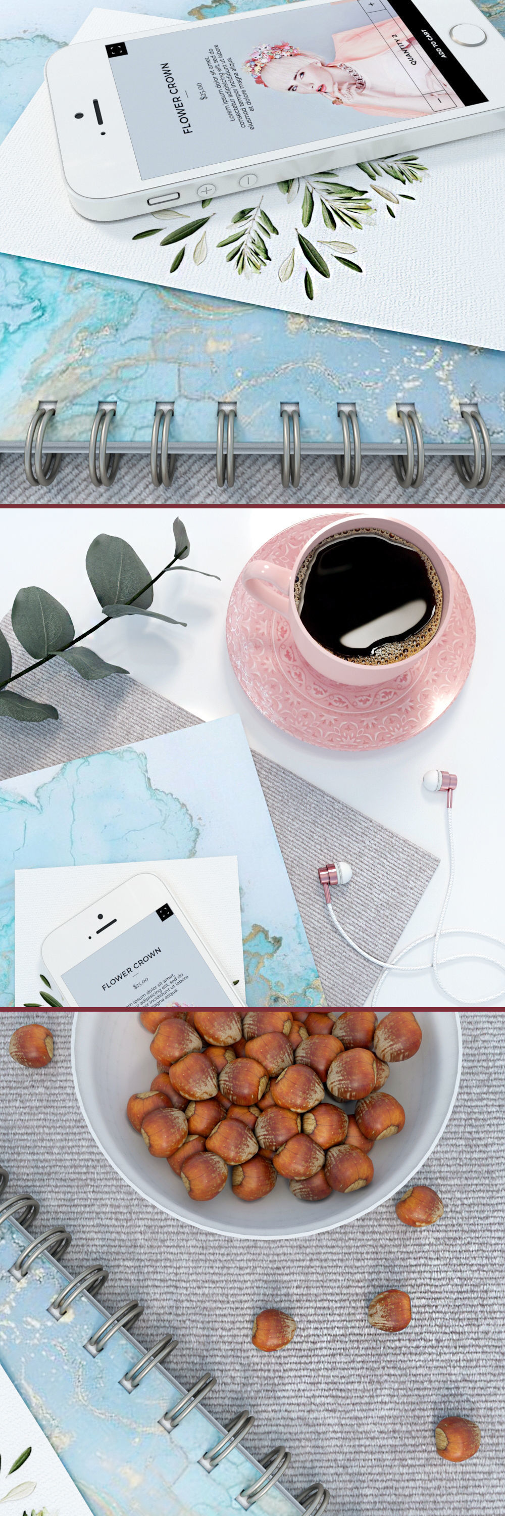 Decorative FLAT LAY set 3D model_1