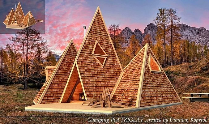 glamping pod triglav 3d model Low-poly 3D model