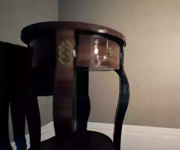 Wood End-Corner Table Low-poly 3D model