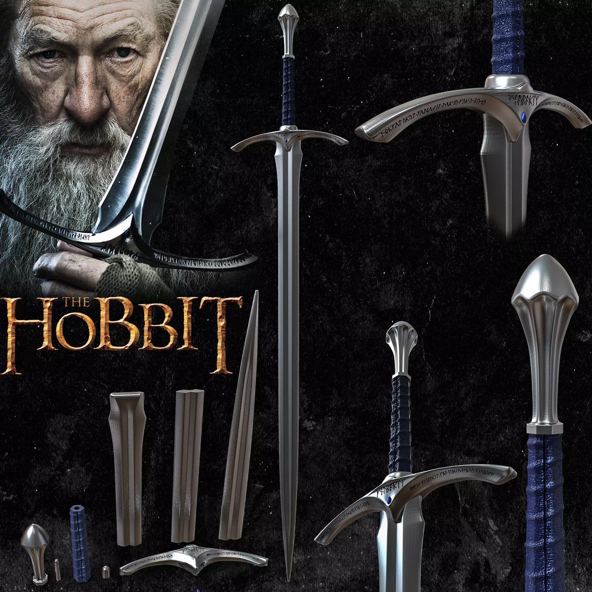 GANDALF GLAMDRING SWORD - THE HOBBIT 3D print model_0