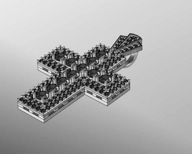 Pendant sm 2 cross 3D print model_16