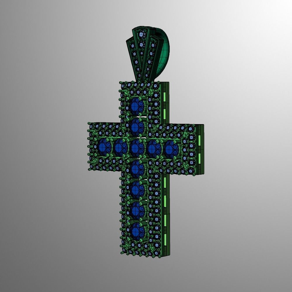 Pendant sm 2 cross 3D print model_2