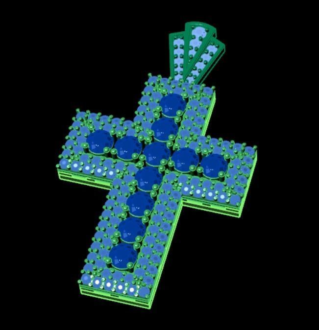 Pendant sm 2 cross 3D print model_11