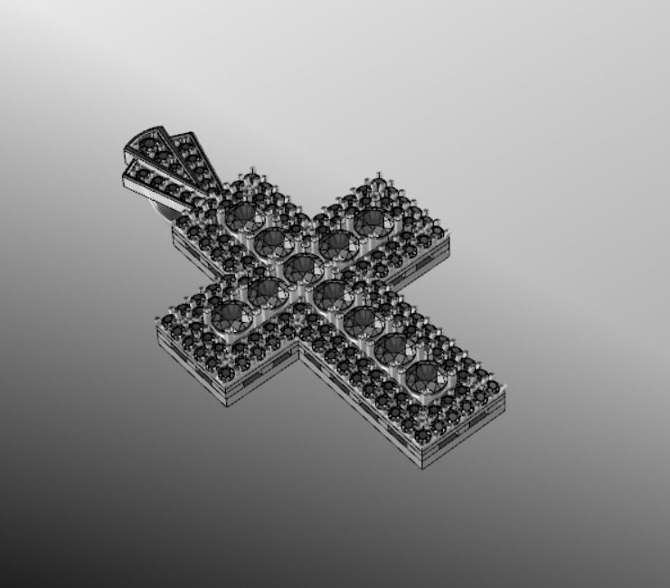 Pendant sm 2 cross 3D print model_15