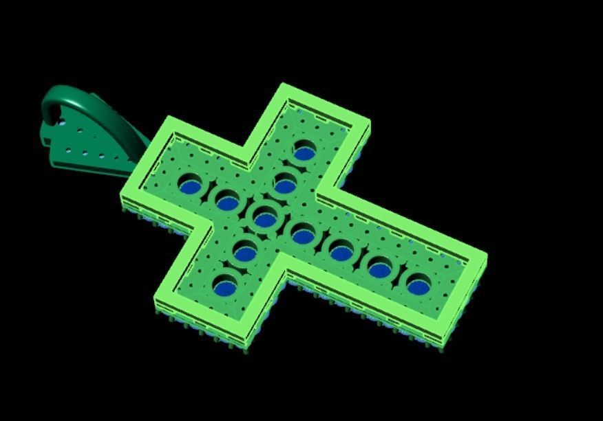 Pendant sm 2 cross 3D print model_8