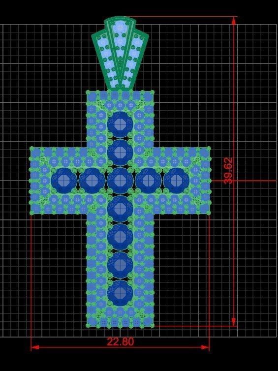 Pendant sm 2 cross 3D print model_6