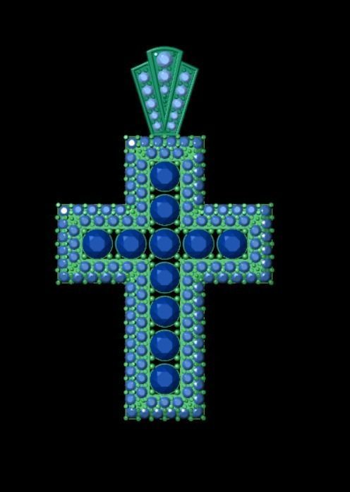 Pendant sm 2 cross 3D print model_9