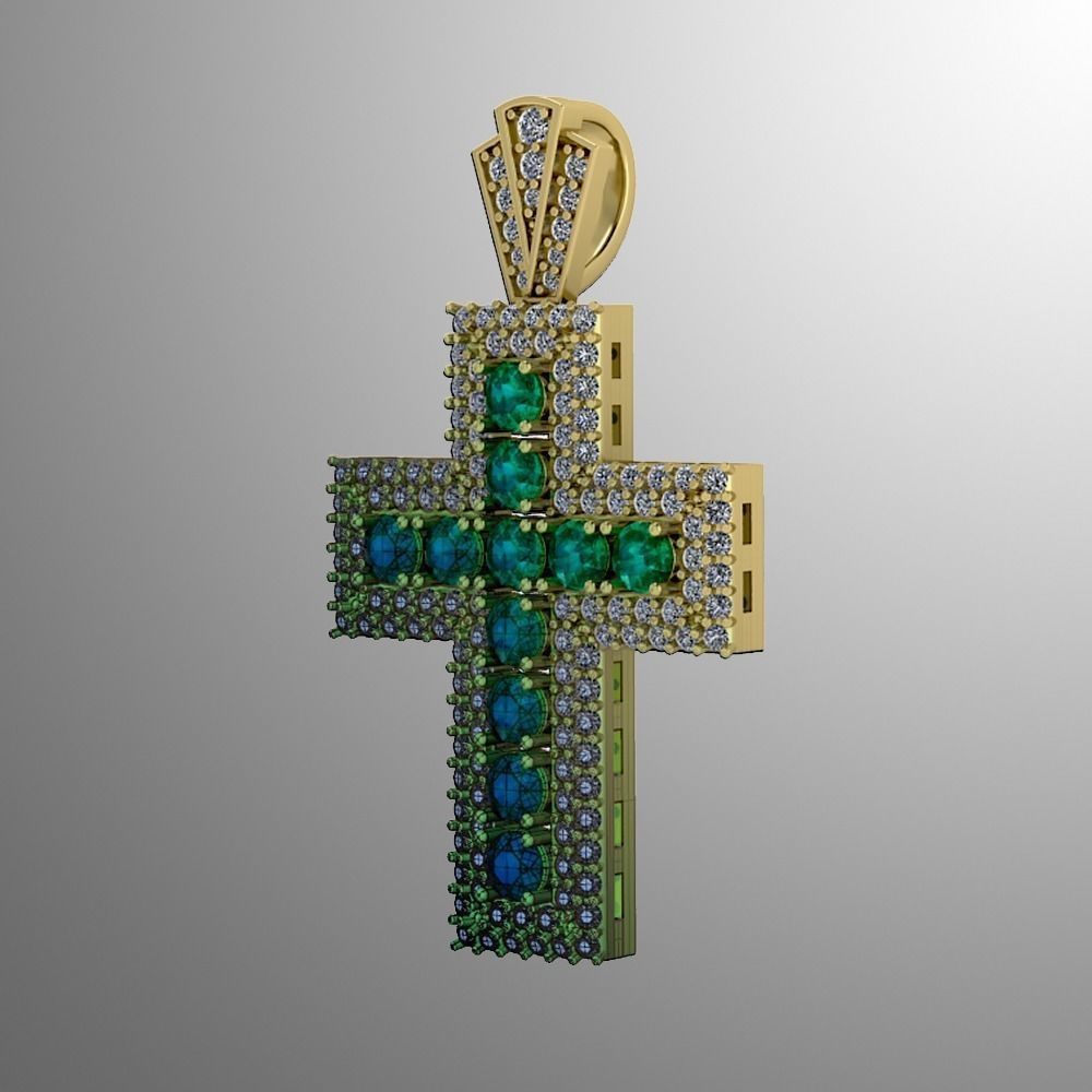 Pendant sm 2 cross 3D print model_1