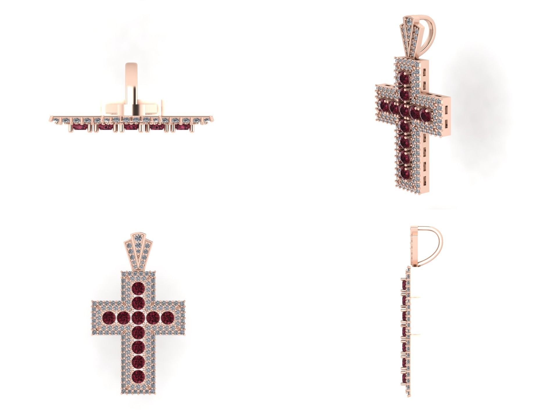 Pendant sm 2 cross 3D print model_3