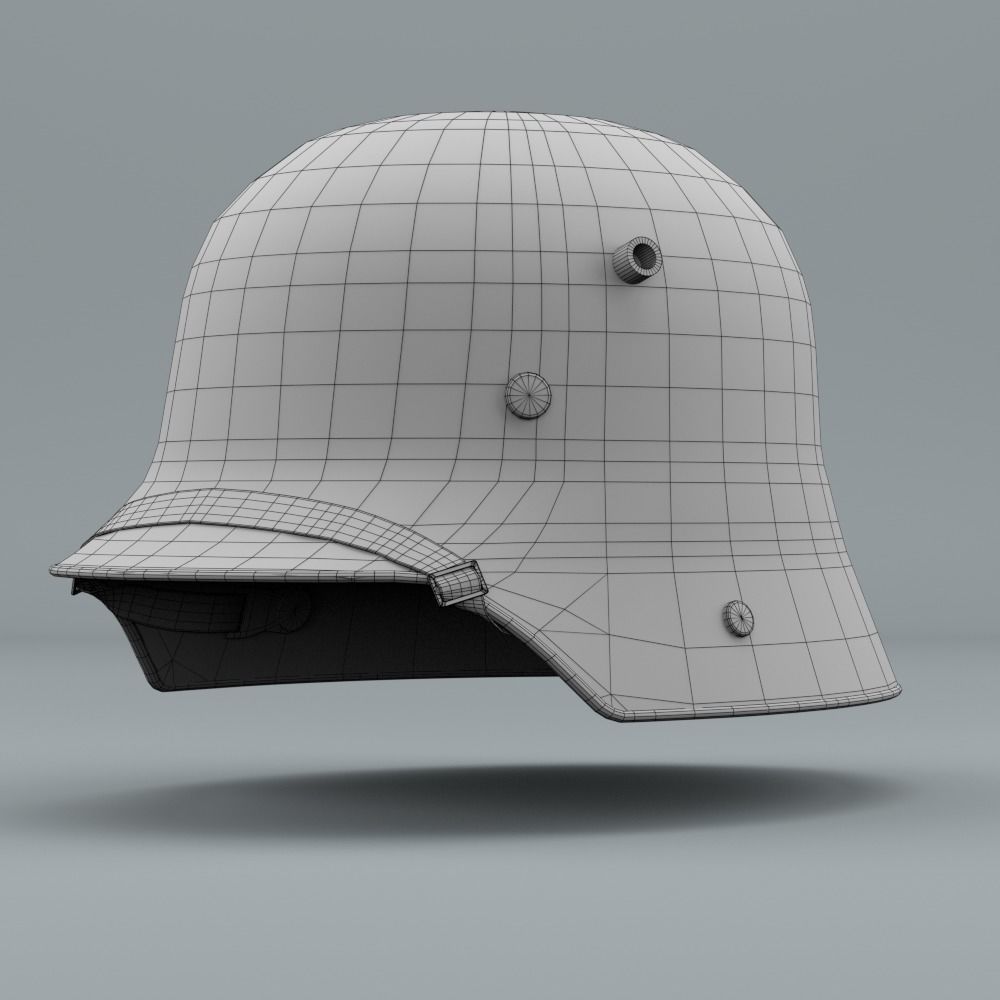 German Helmet WWI Stahlhelm M1916 Camo 3D model_5