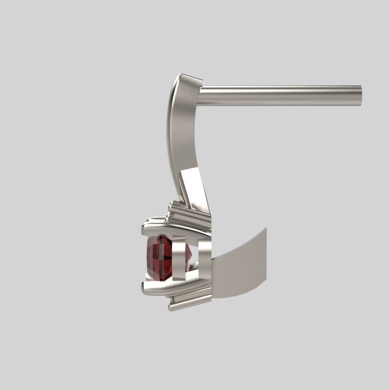 Women earrings with gem and diamonds 3dm stl vintage 3D print model_2