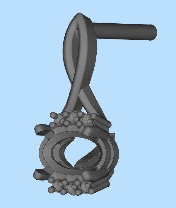 Women earrings with gem and diamonds 3dm stl vintage 3D print model_14