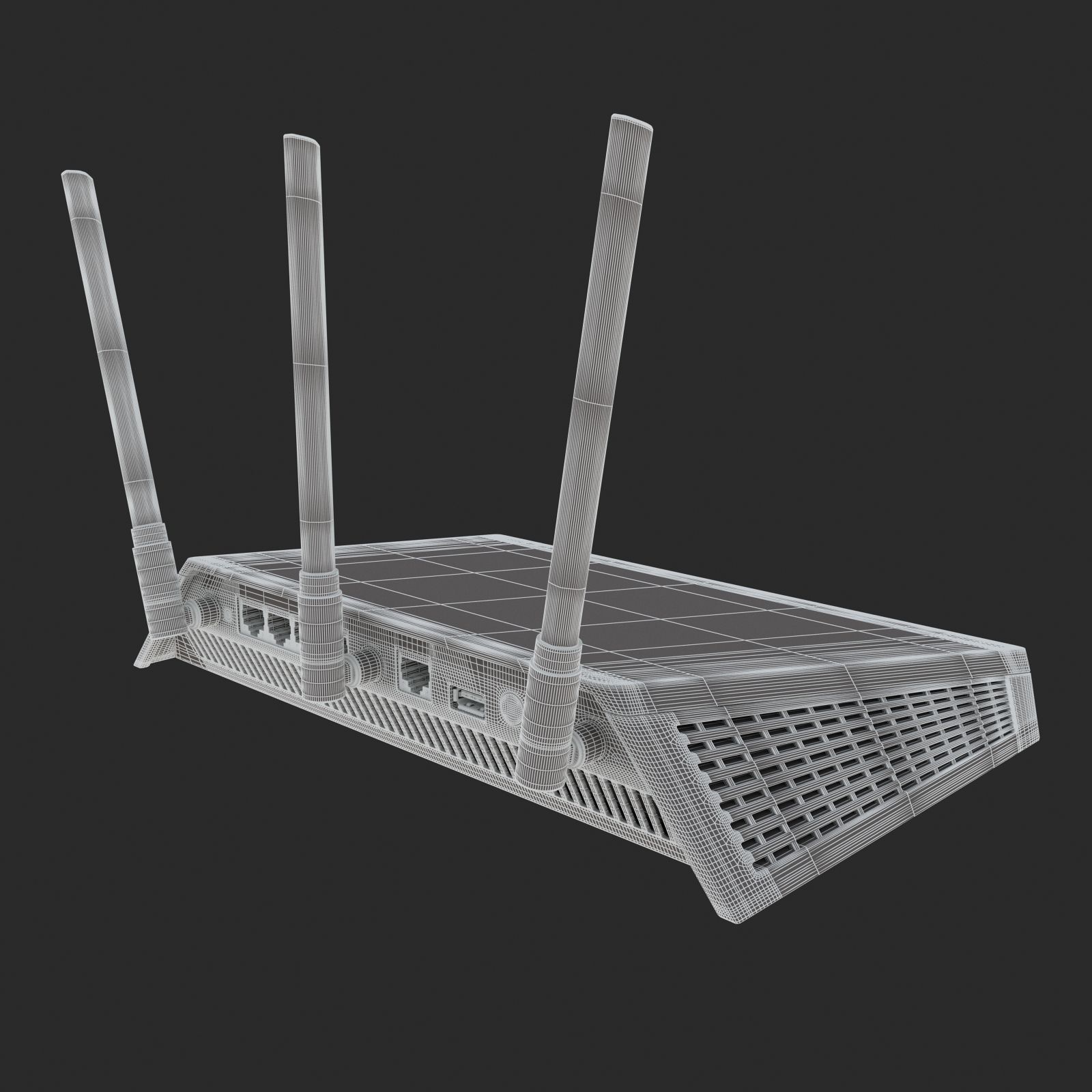 NETGEAR R6700 Nighthawk AC1750 Smart WiFi Router  Ethernet 3D model_13