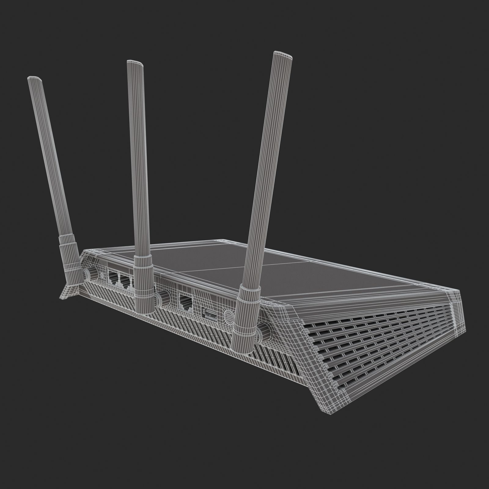 NETGEAR R6700 Nighthawk AC1750 Smart WiFi Router  Ethernet 3D model_12
