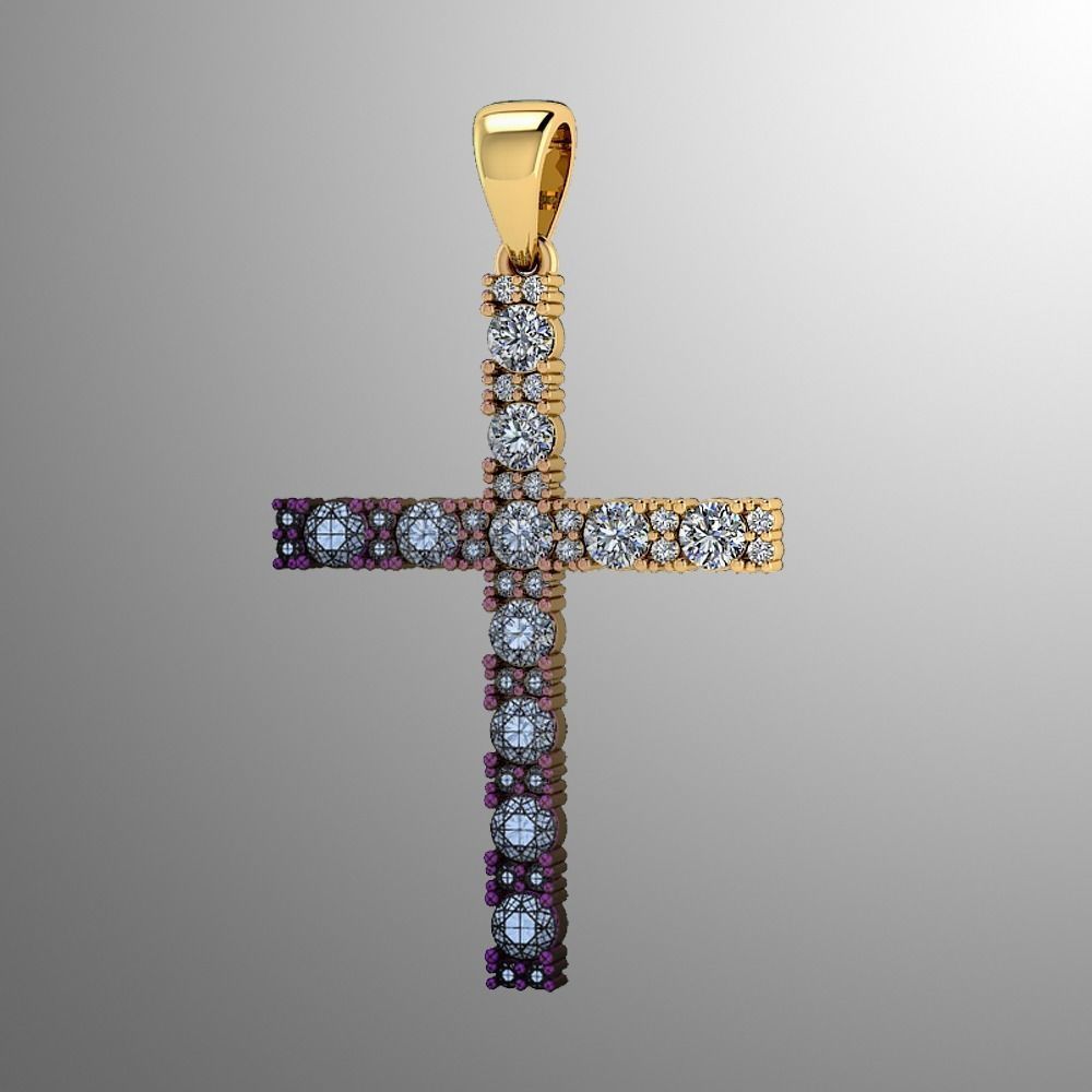 Pendant sm 3 cross 3D print model_6