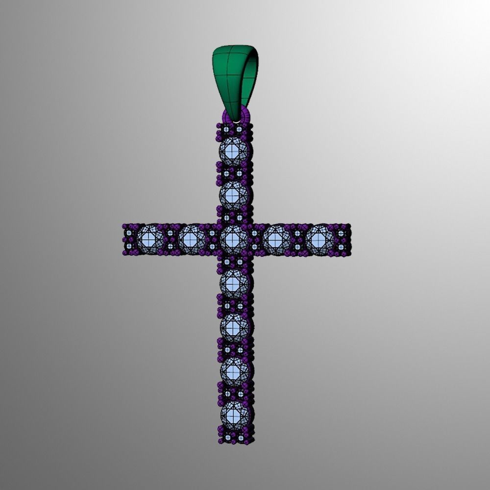 Pendant sm 3 cross 3D print model_5