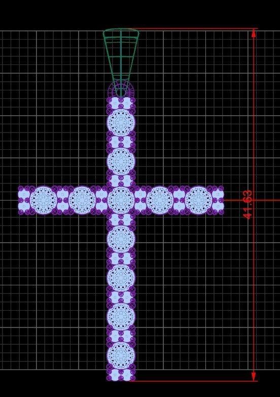 Pendant sm 3 cross 3D print model_4