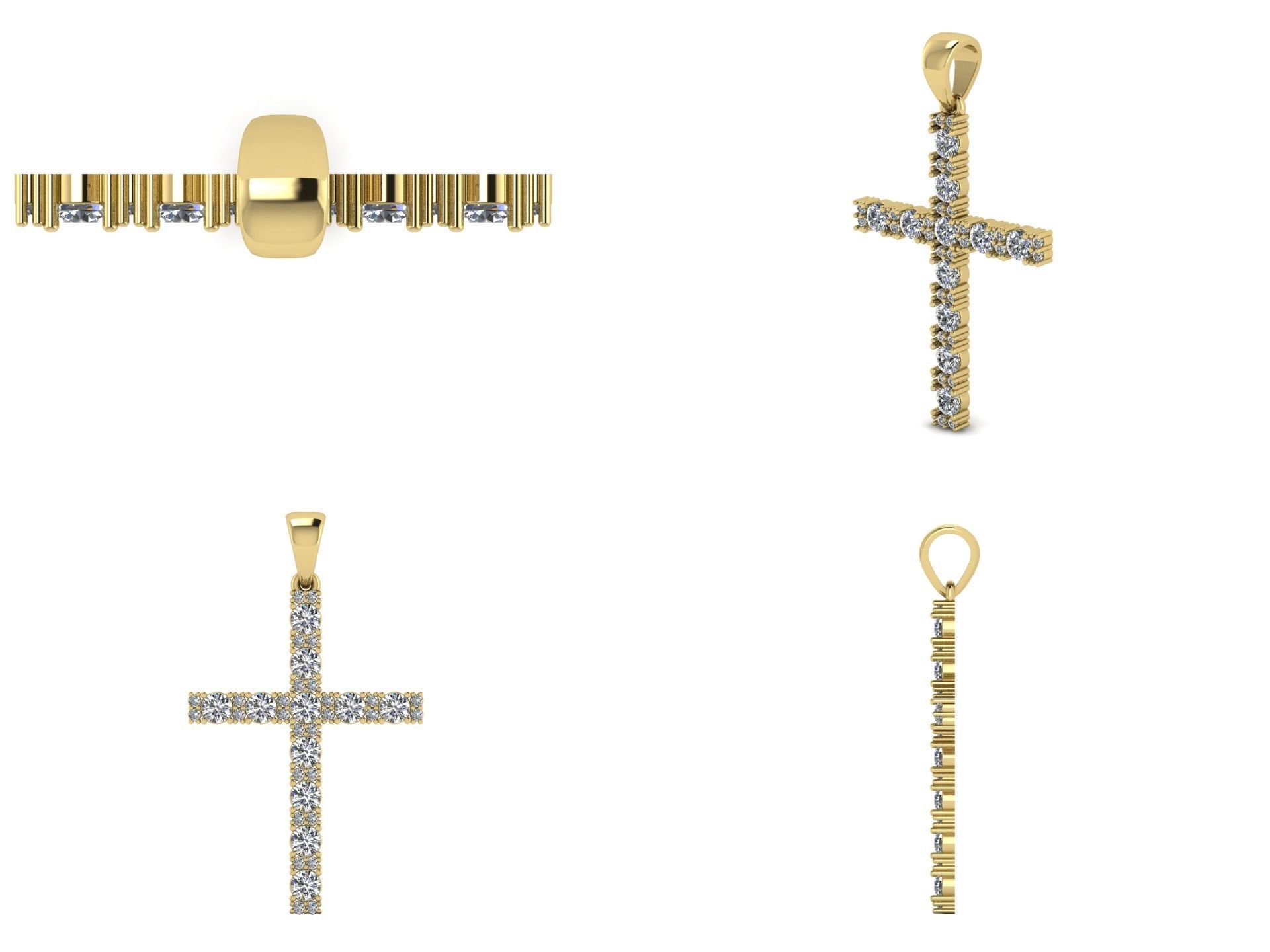 Pendant sm 3 cross 3D print model_2