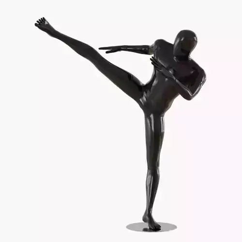 Abstract male mannequin fighter karate 16 3D model