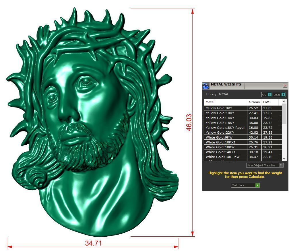 Jesus pendant 3D print model_3