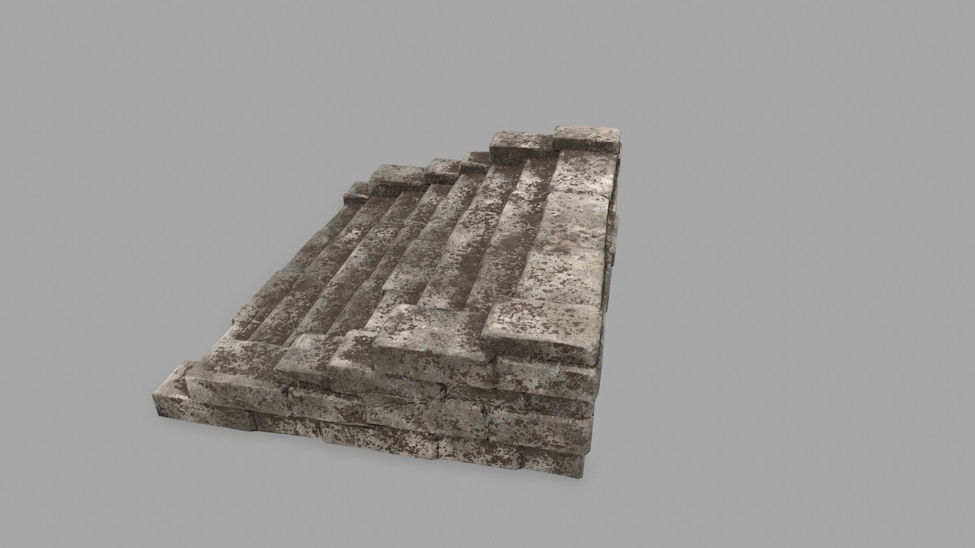 stairs 2 stone staircase Low-poly 3D model_7