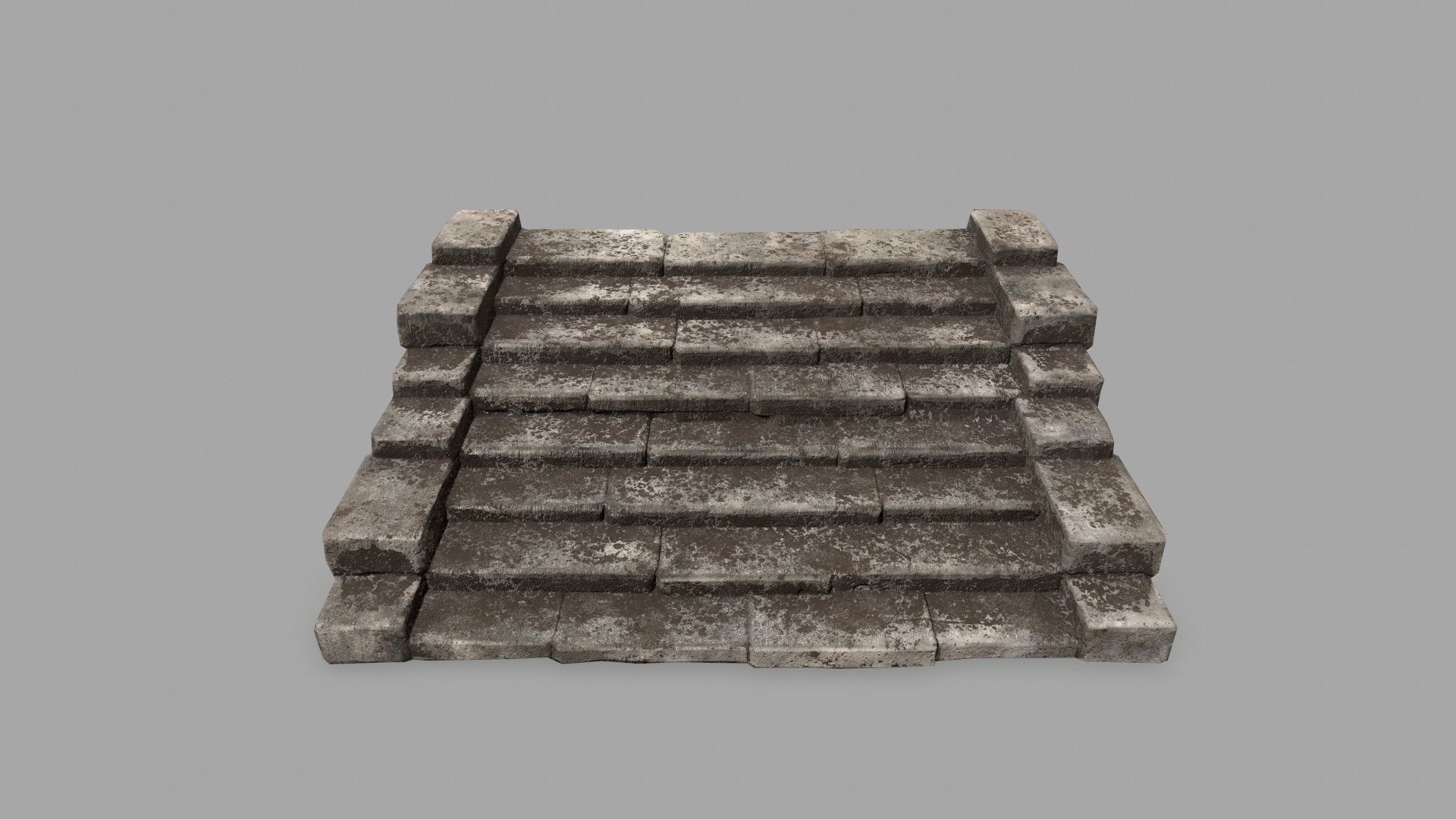 stairs 2 stone staircase Low-poly 3D model_2