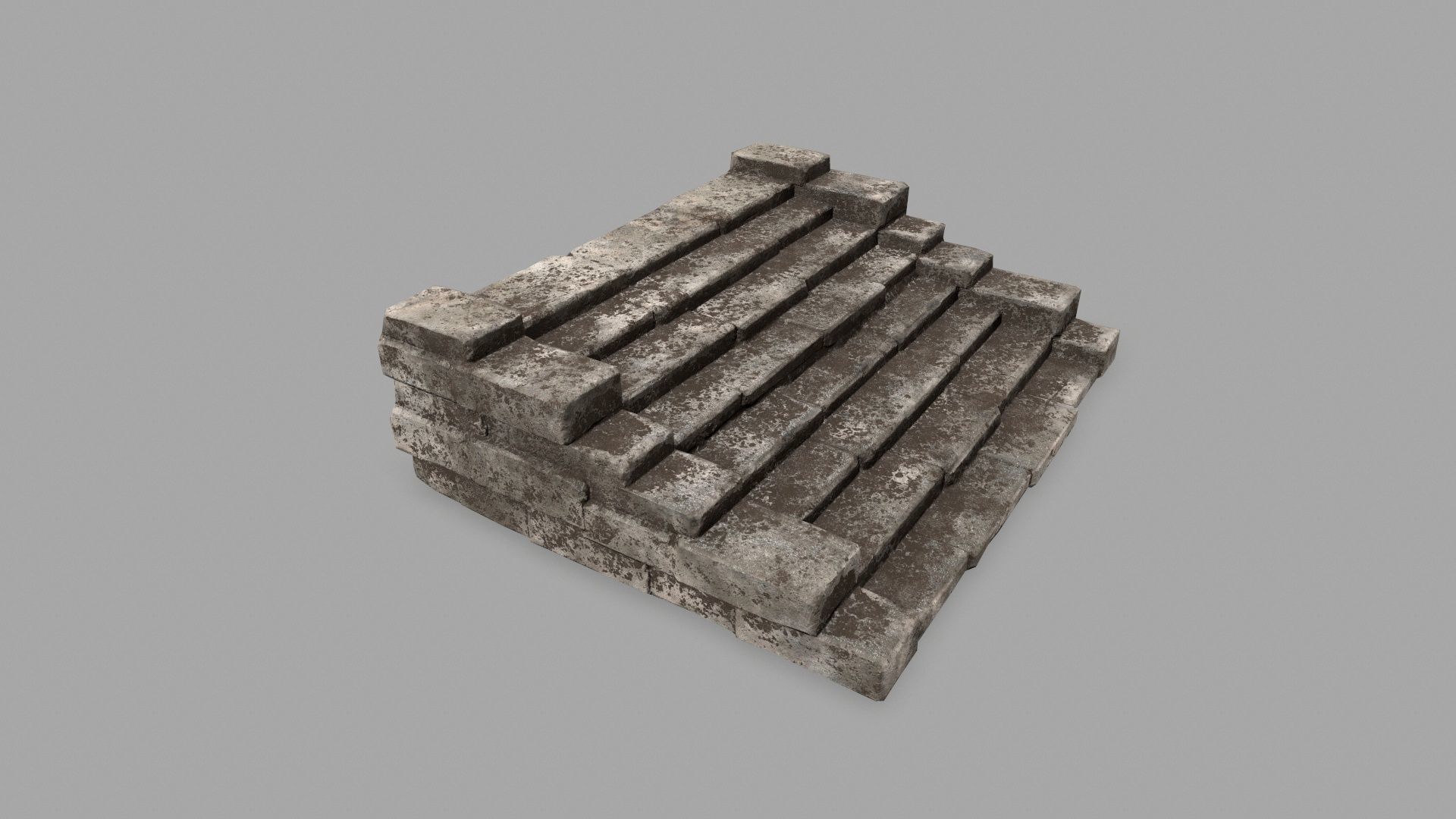 stairs 2 stone staircase Low-poly 3D model_3