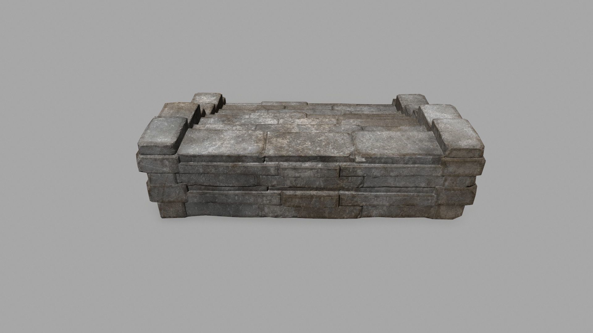 stairs 4 set of stone steps Low-poly 3D model_6