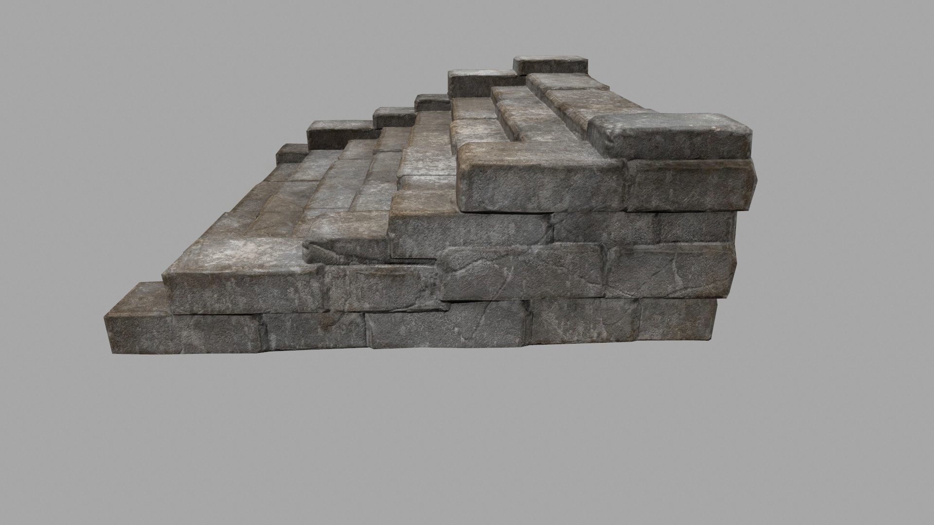 stairs 4 set of stone steps Low-poly 3D model_12