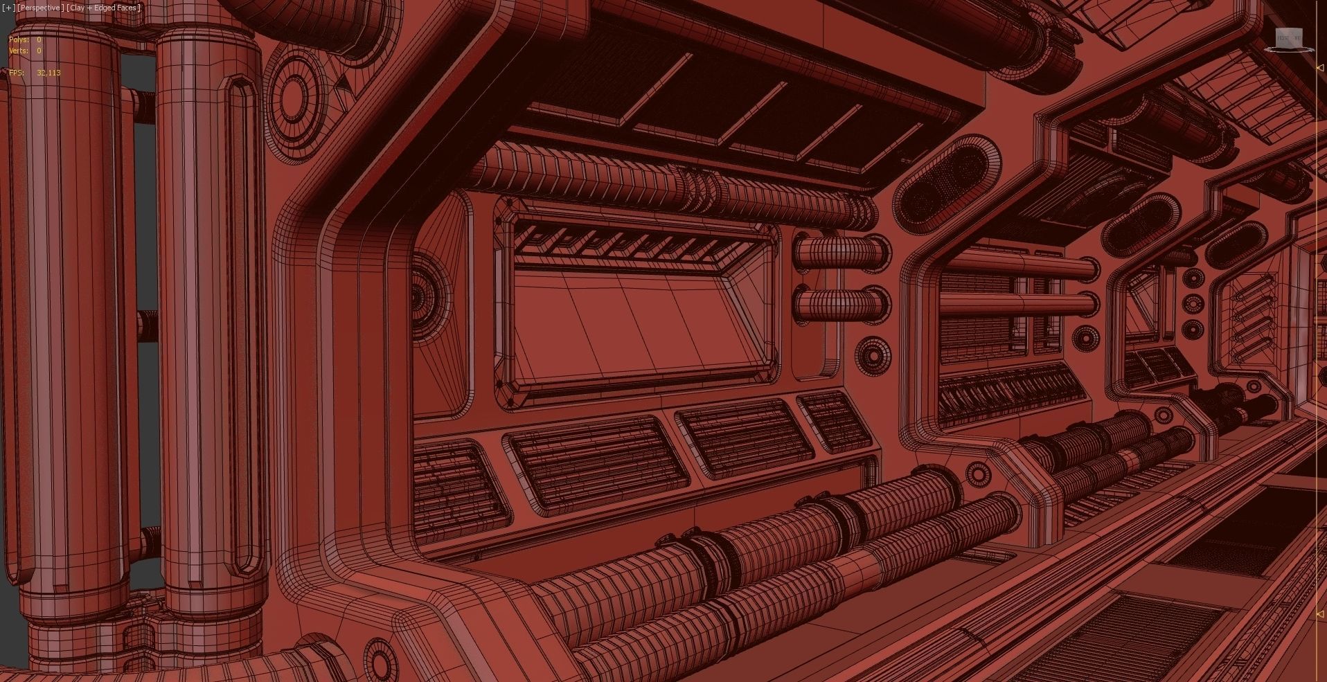 Sci Fi Modular Corridor ADVANCED EDITION 3D model_16