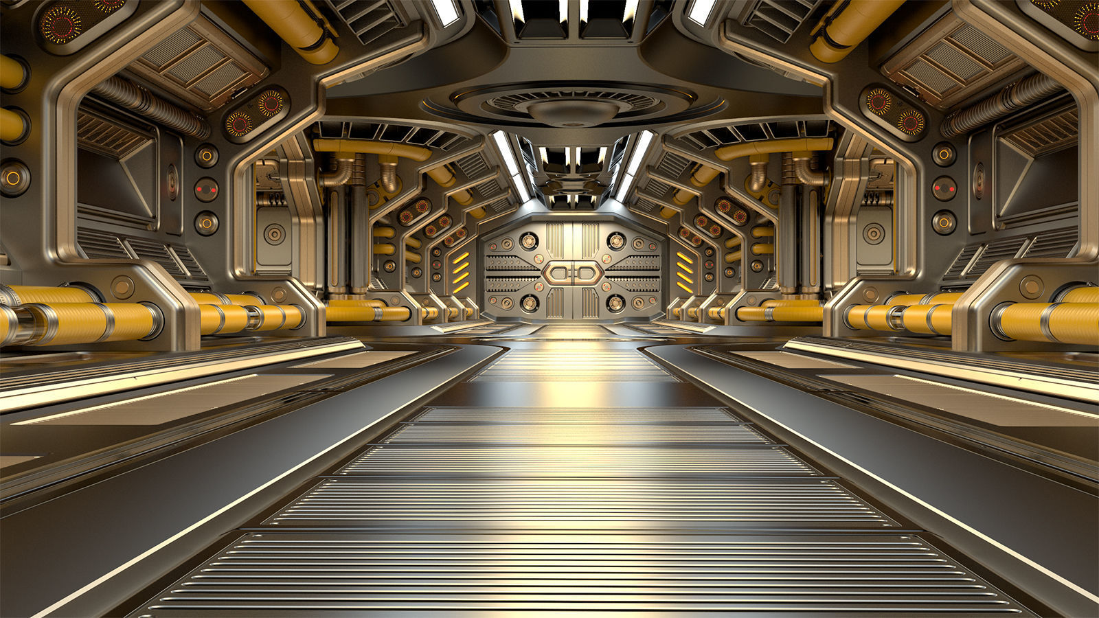 Sci Fi Modular Corridor ADVANCED EDITION 3D model_5