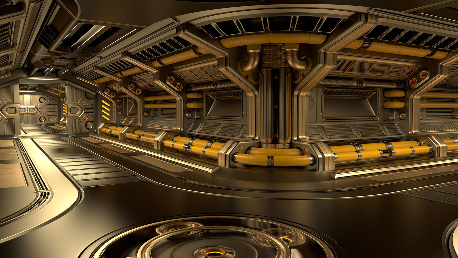Sci Fi Modular Corridor ADVANCED EDITION 3D model_10